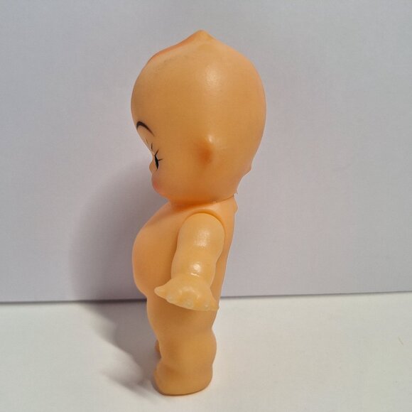 Vintage Kewpie Doll 4.5" Tall With Red & White Handmade Crocheted Dress - Picture 5 of 9